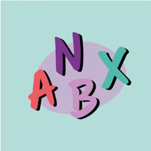 A N B X bunte Buchstaben