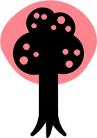 Baum mit markierter Krone und Punkten